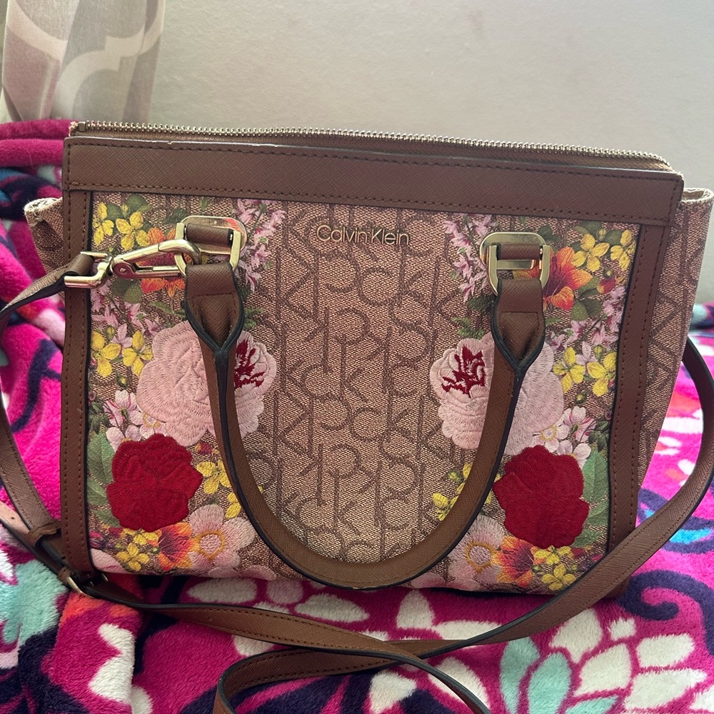 Calvin Klein Embroidered Handbag